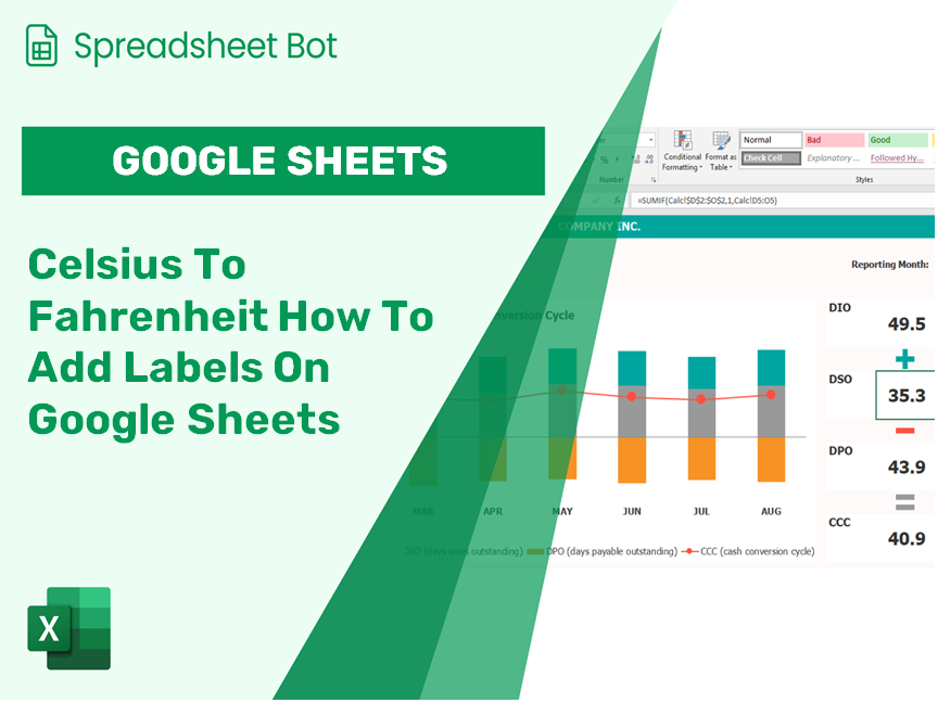 Celsius To Fahrenheit How To Add Labels On Google Sheets?