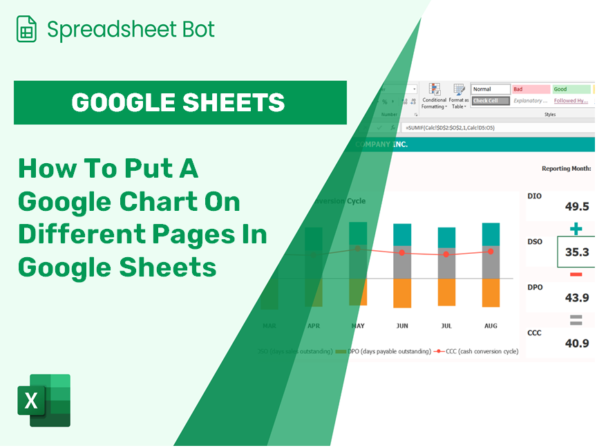 How To Put A Google Chart On Different Pages In Google Sheets?