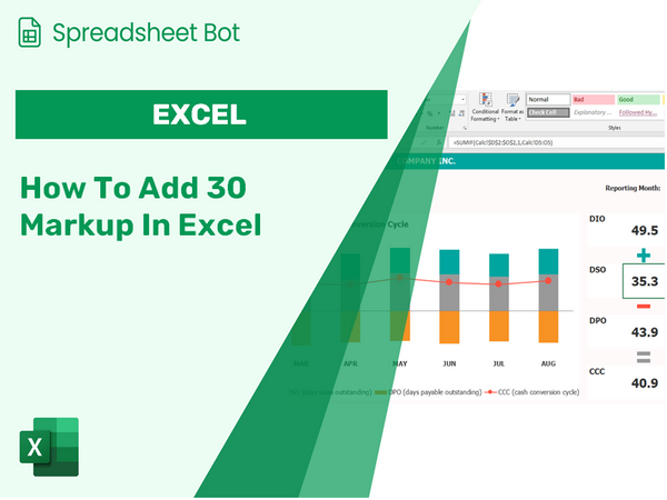 How To Add 30 Markup In Excel?