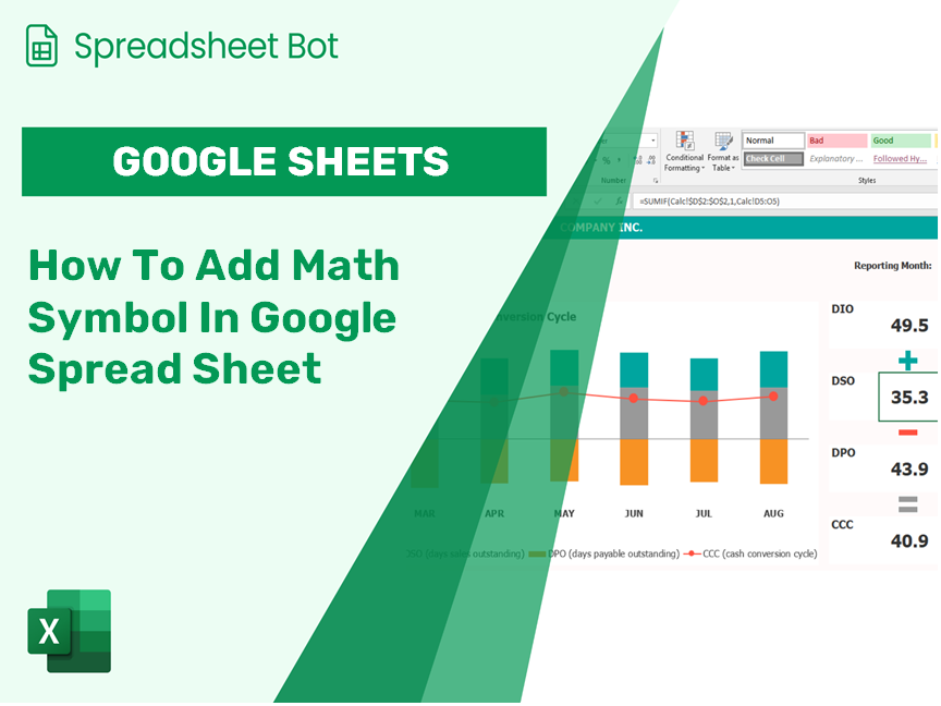 How To Add Math Symbol In Google Spread Sheet?