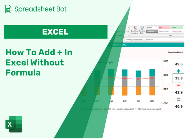 How To Add + In Excel Without Formula?